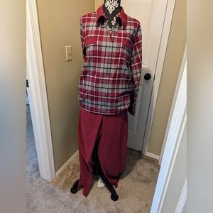 NWT QVC shirt and pants set Denim & Co. Sz L